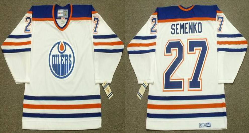 2019 Men Edmonton Oilers #27 Semenko White CCM NHL jerseys